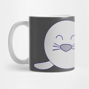 Kawaii Happy Grey Smiling Baby Seal Mug